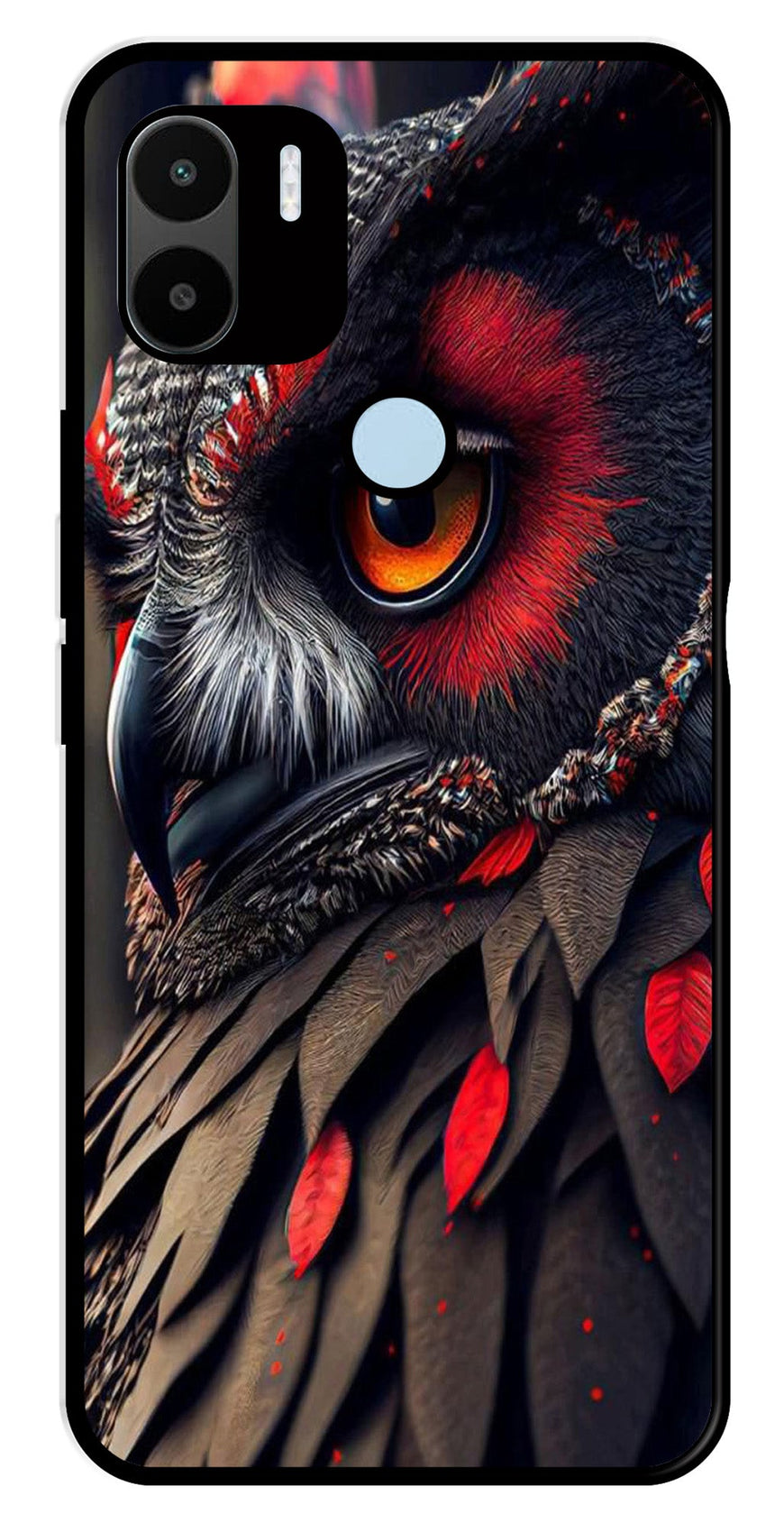 Owl Design Metal Mobile Case for Redmi A2 Plus   (Design No -26)