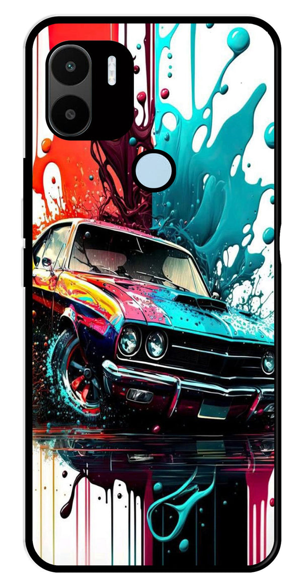Vintage Car Metal Mobile Case for Redmi C50   (Design No -29)
