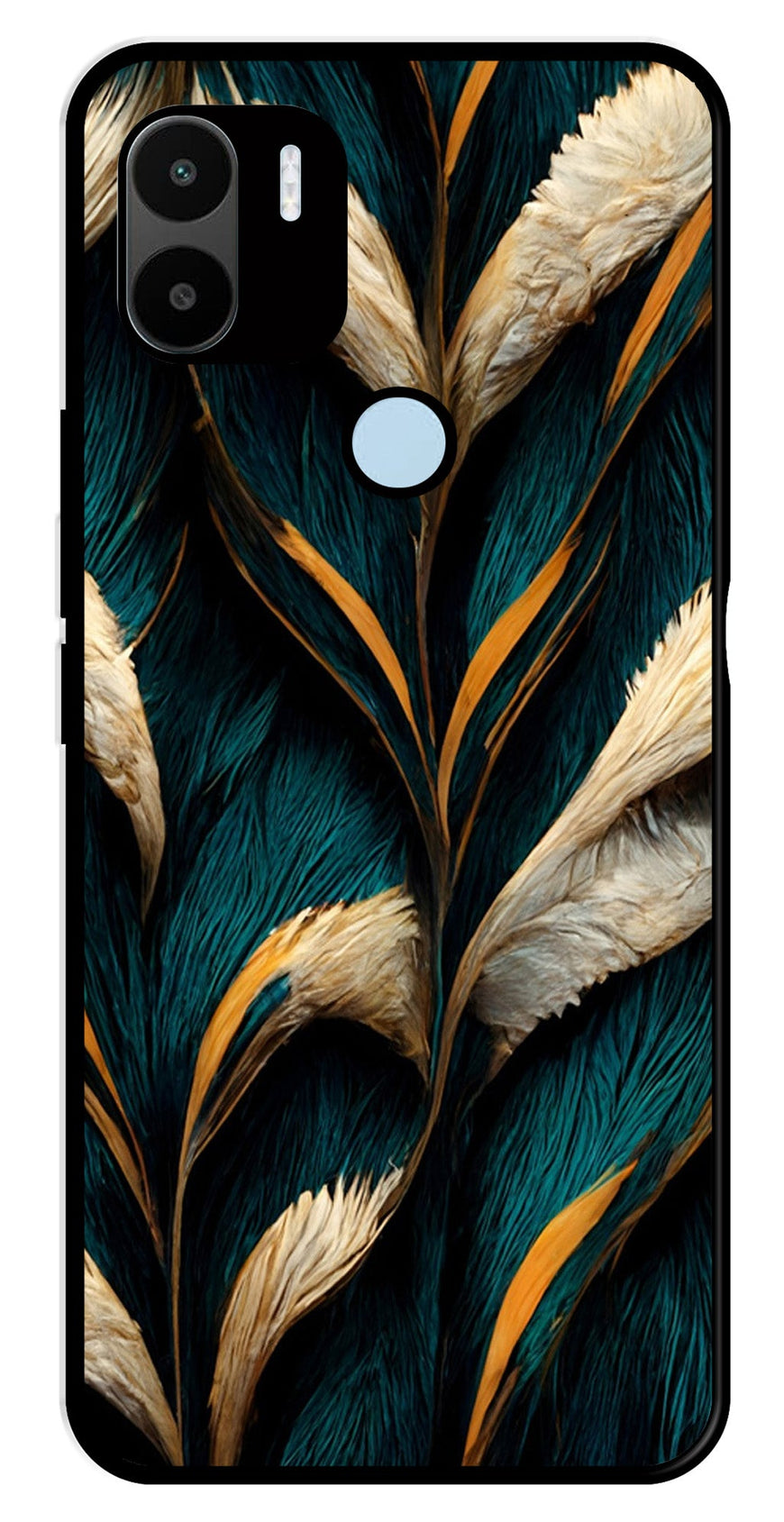 Feathers Metal Mobile Case for Redmi A2 Plus   (Design No -30)