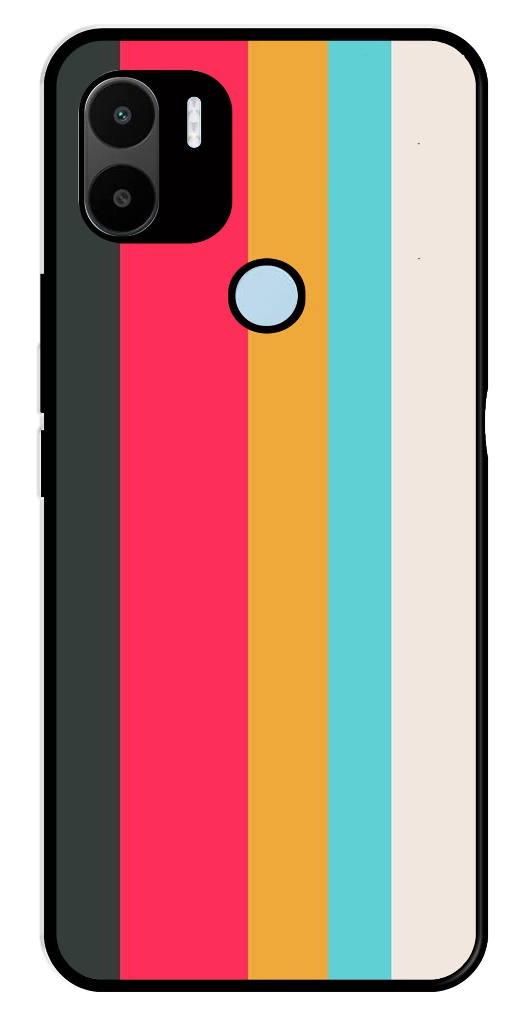 Muted Rainbow Metal Mobile Case for Redmi A1 Plus   (Design No -31)