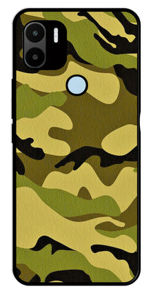 Army Pattern Metal Mobile Case for Redmi A1 Plus