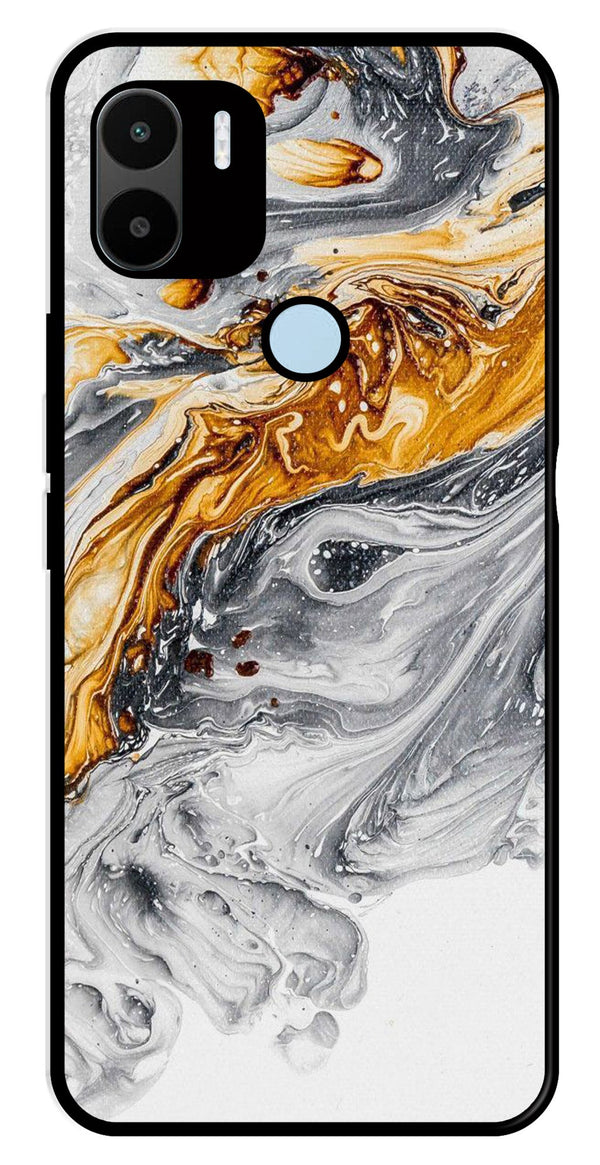 Marble Pattern Metal Mobile Case for Poco C50   (Design No -36)