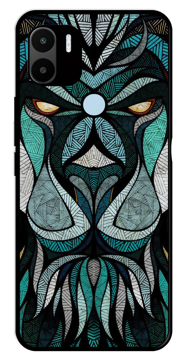 Lion Pattern Metal Mobile Case for Redmi A1 Plus   (Design No -40)