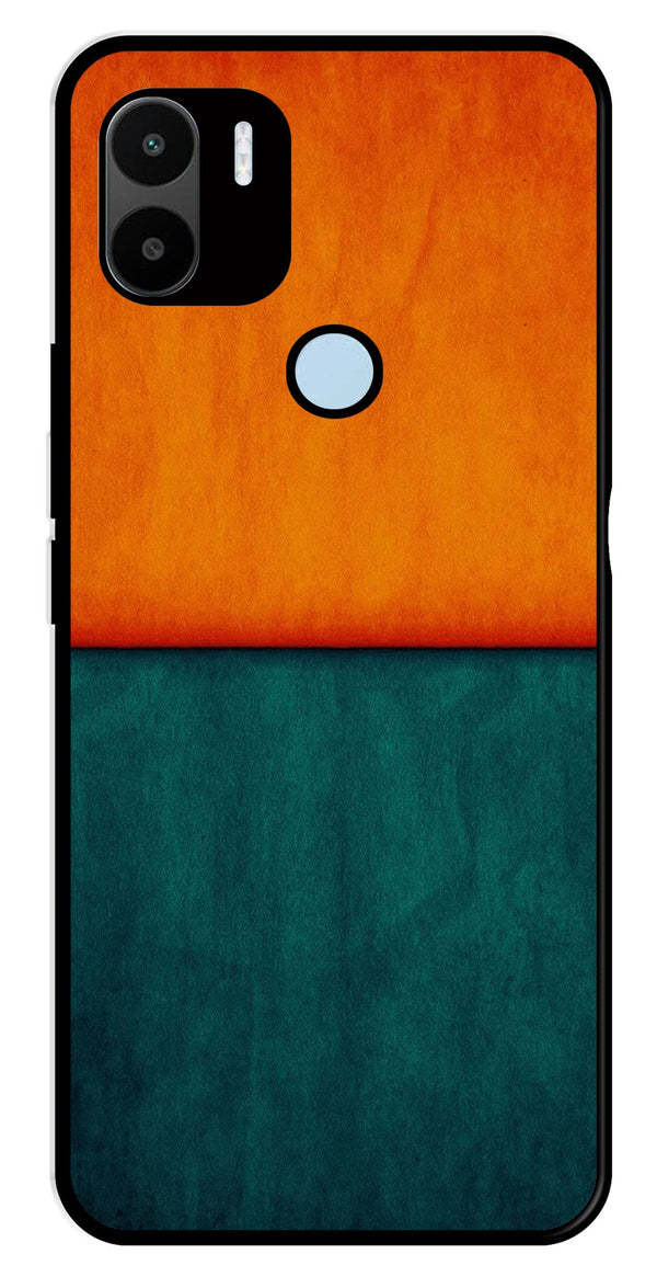 Orange Green Pattern Metal Mobile Case for Redmi C50   (Design No -45)