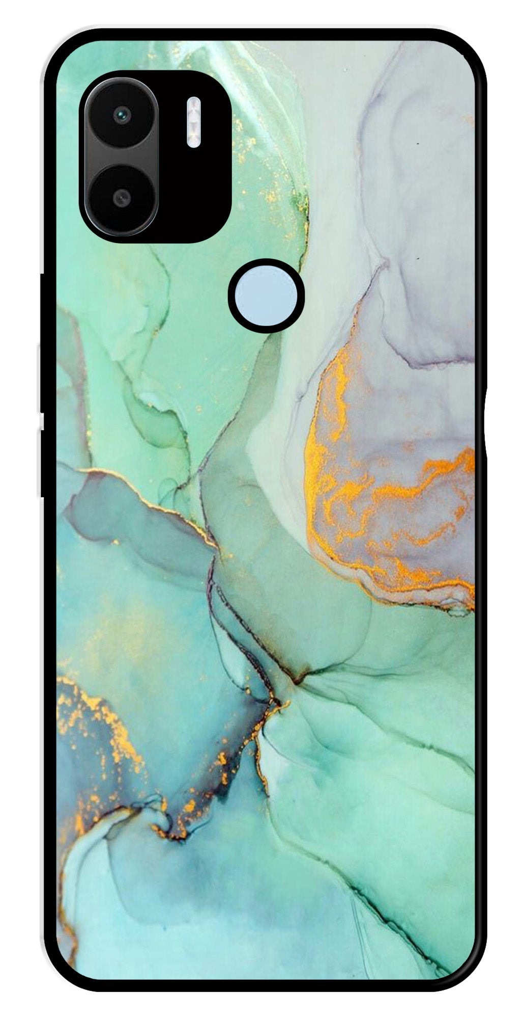 Marble Design Metal Mobile Case for Redmi A1 Plus   (Design No -46)