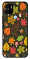 Leaves Design Metal Mobile Case for Redmi C50   (Design No -51)