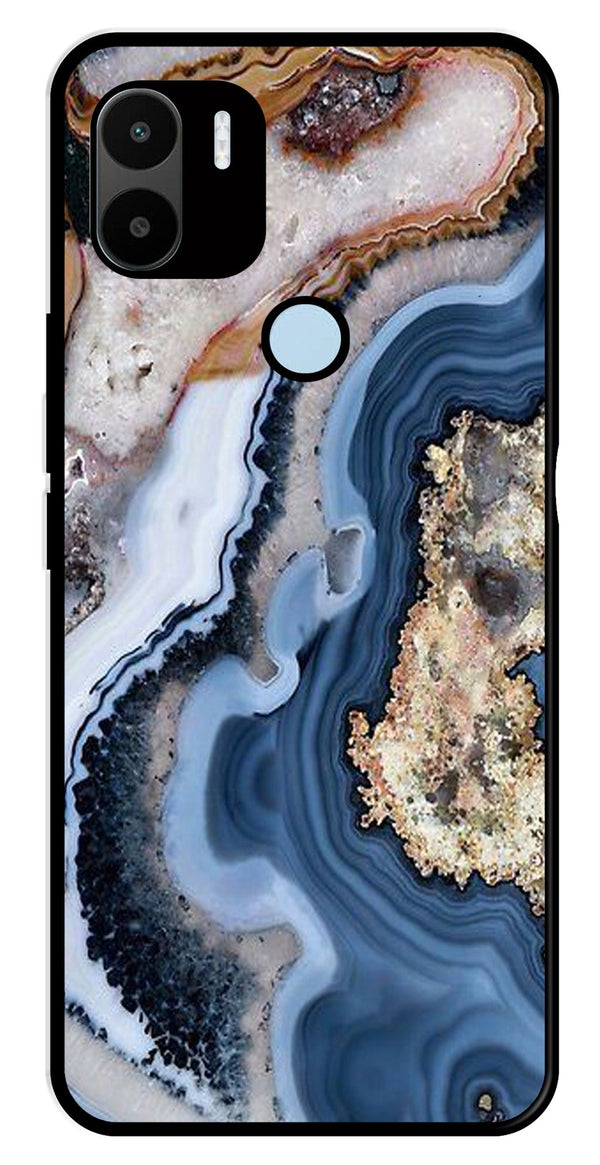 Marble Design Metal Mobile Case for Redmi A1 Plus   (Design No -53)