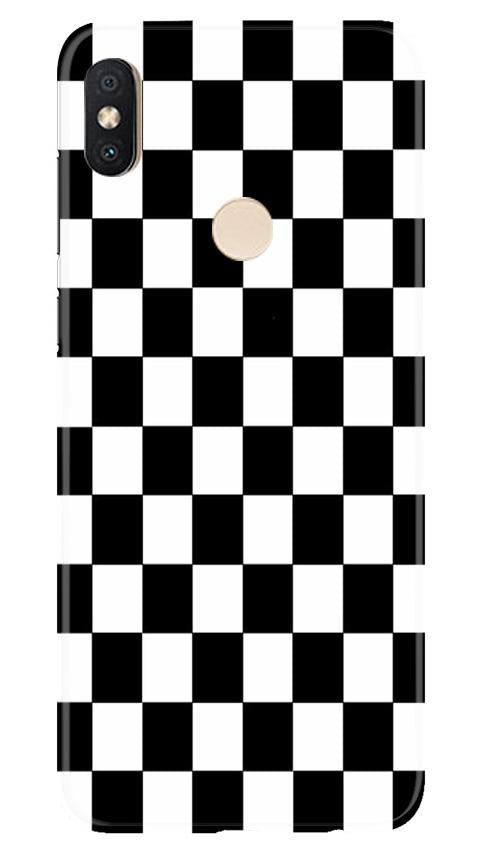 Black White Boxes Mobile Back Case for Redmi Y2 (Design - 372)