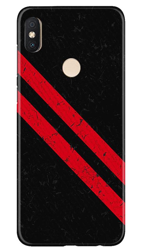 Black Red Pattern Mobile Back Case for Redmi Y2 (Design - 373)