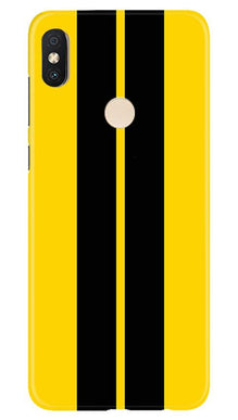 Black Yellow Pattern Mobile Back Case for Redmi Y2 (Design - 377)