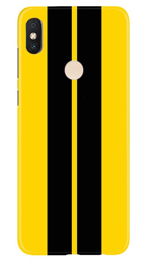 Black Yellow Pattern Mobile Back Case for Redmi Y2 (Design - 377)