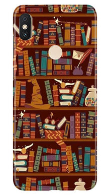 Book Shelf Mobile Back Case for Redmi Y2 (Design - 390)