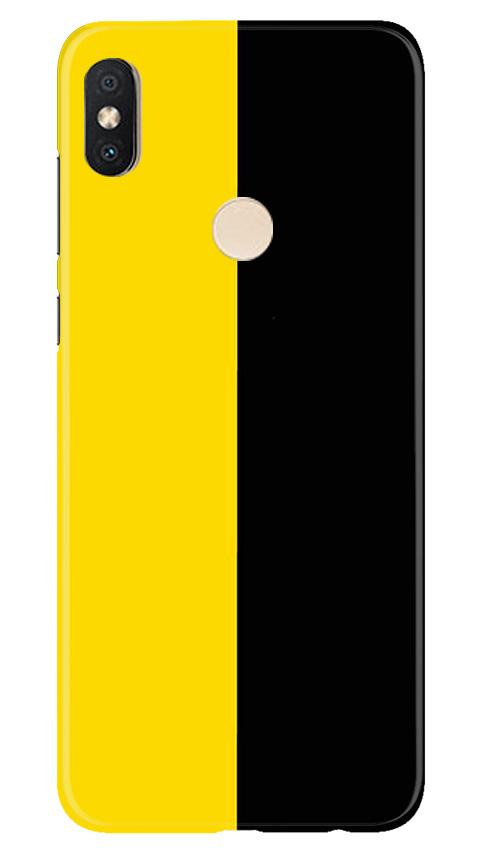 Black Yellow Pattern Mobile Back Case for Redmi Y2 (Design - 397)
