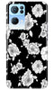 White flowers Black Background Case for Oppo Reno 7 Pro 5G