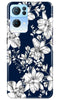 White flowers Blue Background Case for Oppo Reno 7 Pro 5G