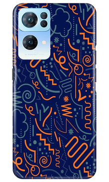 Line Art Baground Mobile Back Case for Oppo Reno 7 Pro 5G (Design - 26)