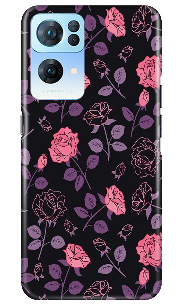 Rose Black Background Case for Oppo Reno7 Pro 5G