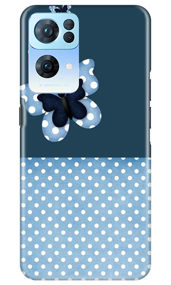 White dots Butterfly Case for Oppo Reno 7 Pro 5G