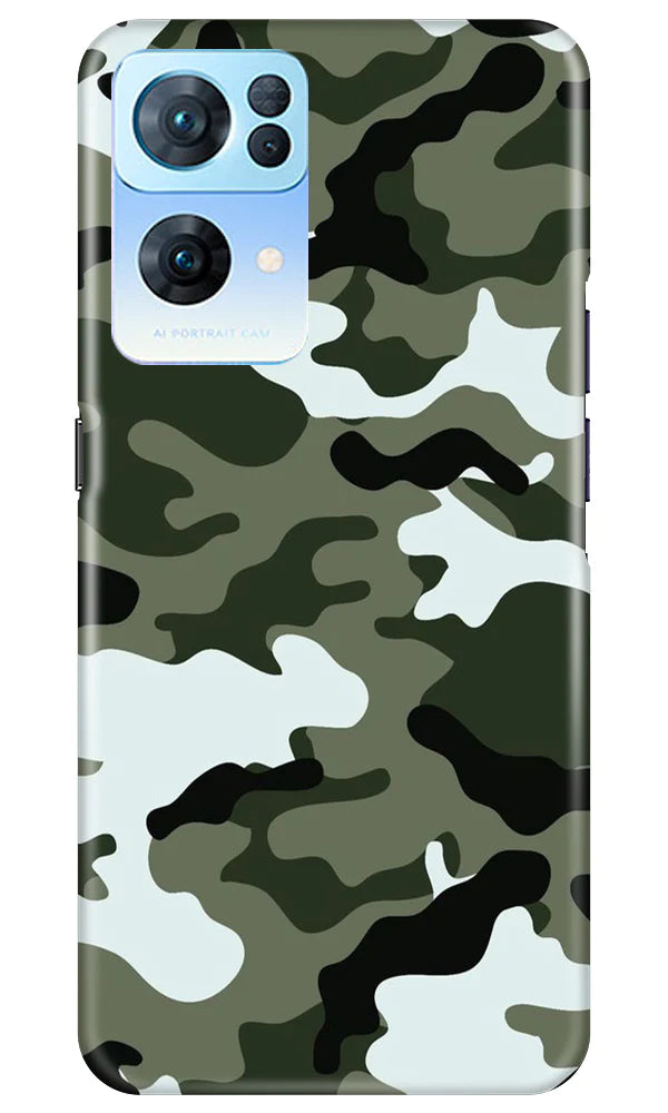 Army Camouflage Case for Oppo Reno 7 Pro 5G  (Design - 108)