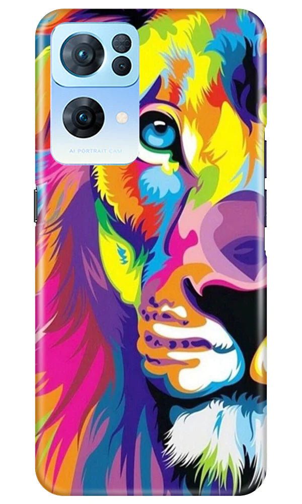 Colorful Lion Case for Oppo Reno 7 Pro 5G(Design - 110)