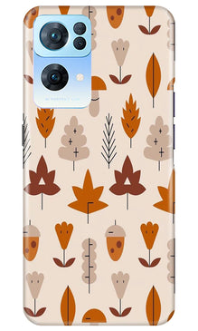 Leaf Pattern Art Mobile Back Case for Oppo Reno 7 Pro 5G  (Design - 132)