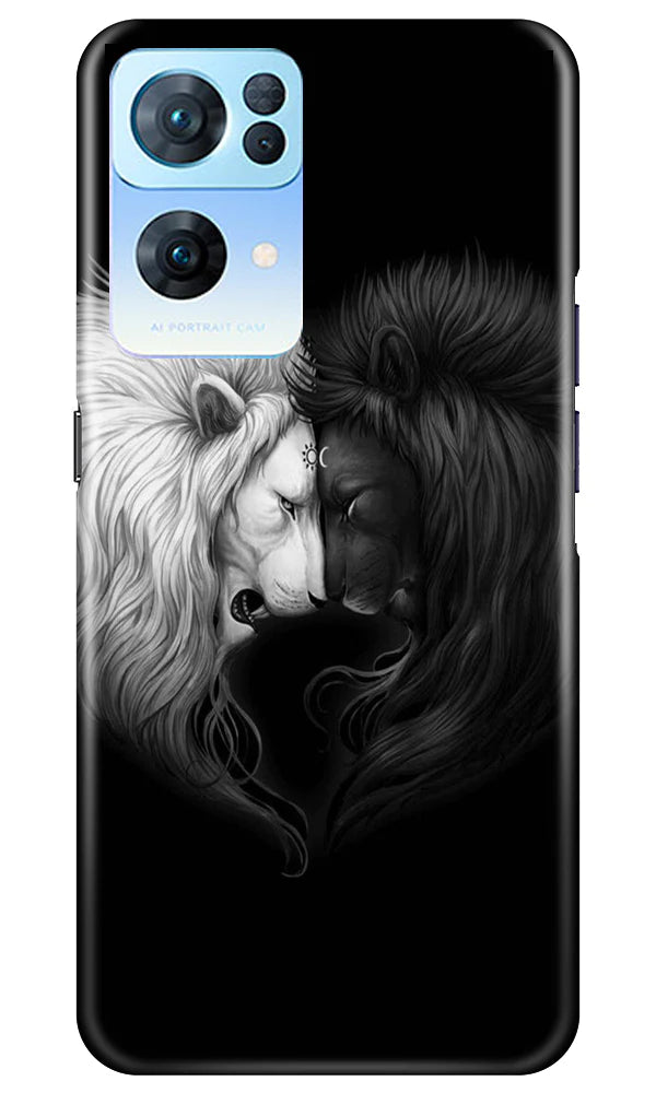 Dark White Lion Case for Oppo Reno 7 Pro 5G(Design - 140)