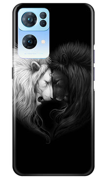 Dark White Lion Mobile Back Case for Oppo Reno 7 Pro 5G  (Design - 140)