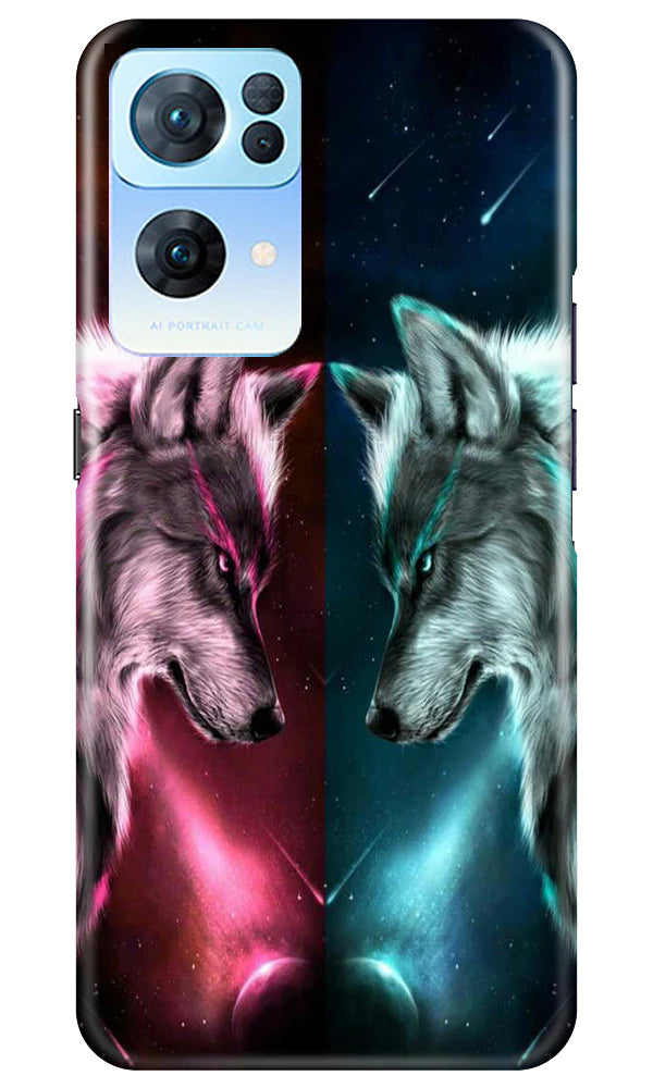 Wolf fight Case for Oppo Reno 7 Pro 5G (Design No. 190)