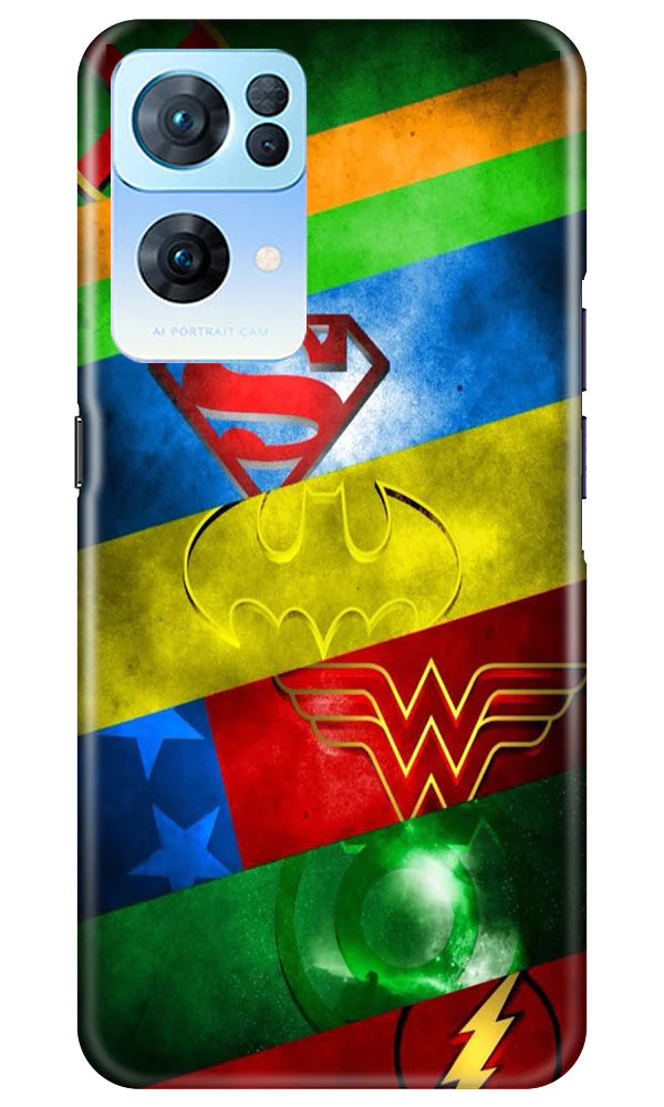 Superheros Logo Case for Oppo Reno 7 Pro 5G (Design No. 220)