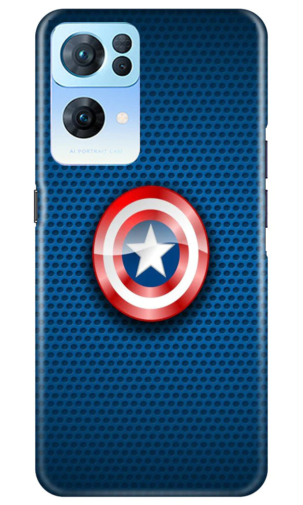 Captain America Shield Case for Oppo Reno 7 Pro 5G (Design No. 222)