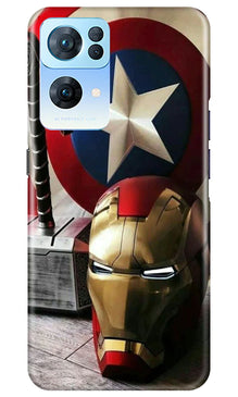 Ironman Captain America Mobile Back Case for Oppo Reno 7 Pro 5G (Design - 223)