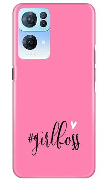 Girl Boss Pink Mobile Back Case for Oppo Reno 7 Pro 5G (Design - 238)