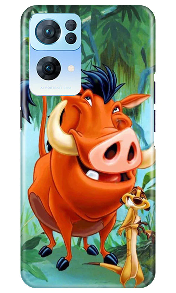 Timon and Pumbaa Mobile Back Case for Oppo Reno 7 Pro 5G (Design - 267)