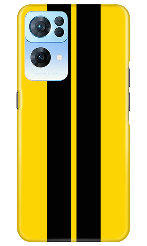 Black Yellow Pattern Mobile Back Case for Oppo Reno7 Pro 5G (Design - 336)