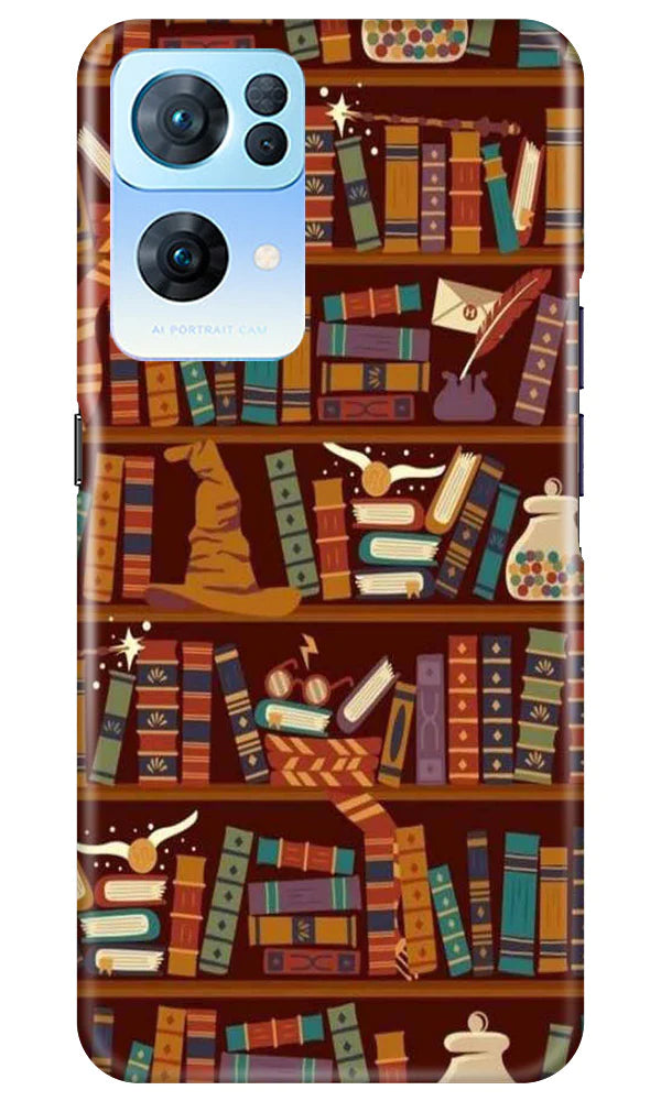 Book Shelf Mobile Back Case for Oppo Reno7 Pro 5G (Design - 348)