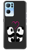 Panda Love Mobile Back Case for Oppo Reno7 Pro 5G (Design - 355)
