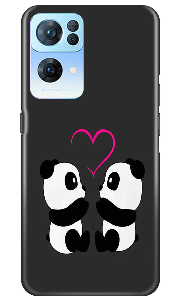 Panda Love Mobile Back Case for Oppo Reno7 Pro 5G (Design - 355)