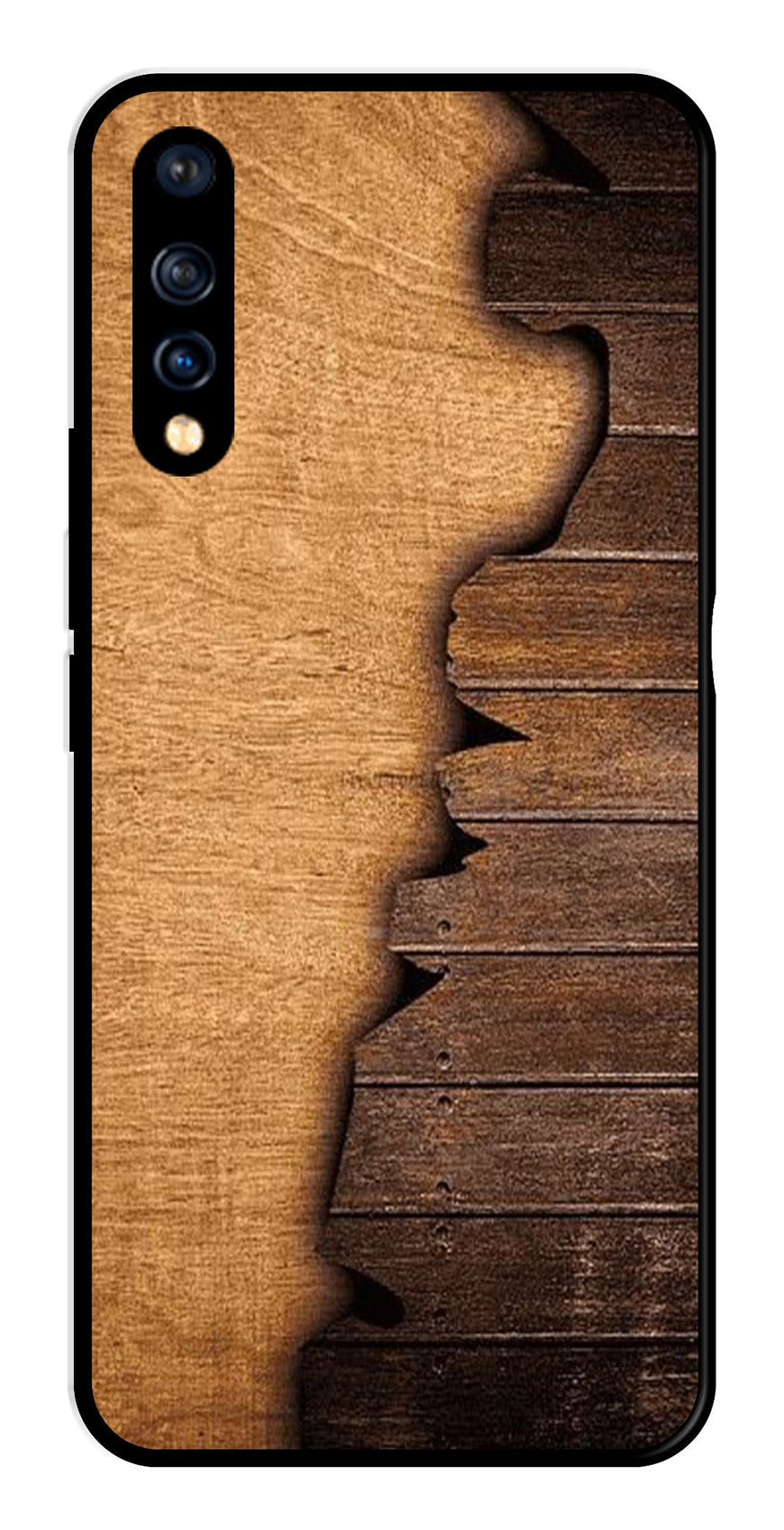 Wooden Design Metal Mobile Case for Vivo S1   (Design No -13)