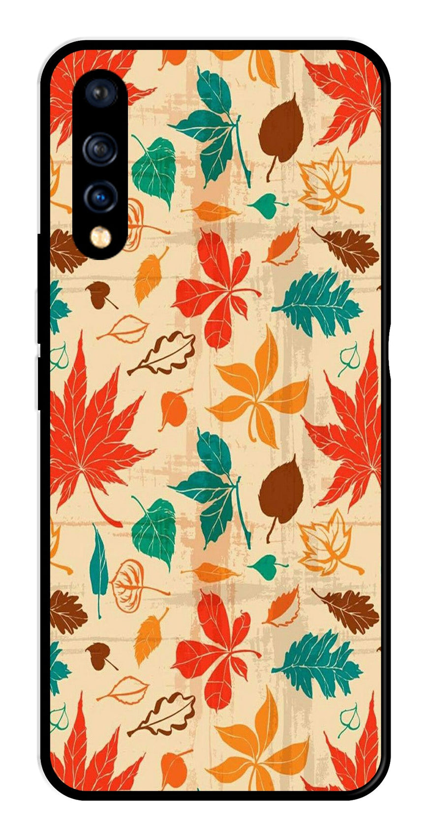 Leafs Design Metal Mobile Case for Vivo S1   (Design No -14)