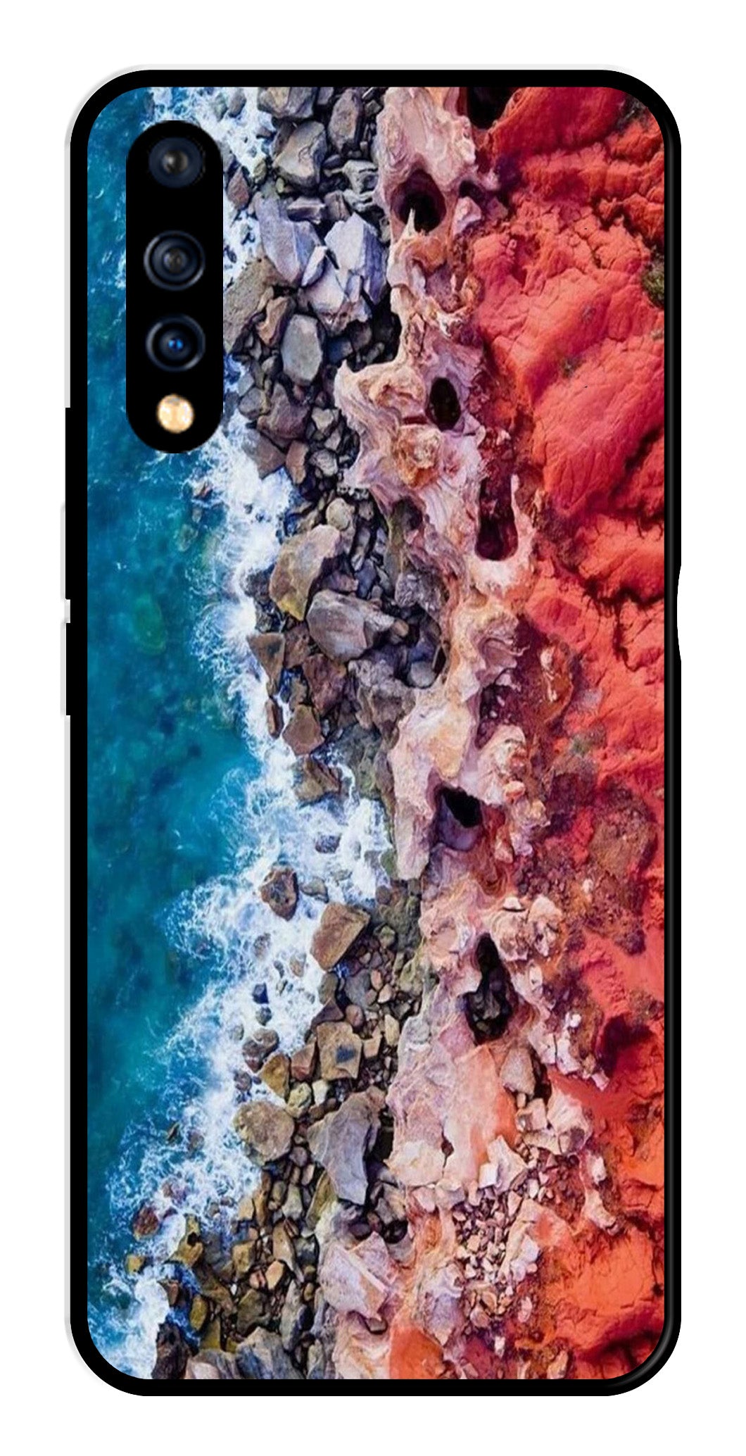 Sea Shore Metal Mobile Case for Vivo S1   (Design No -18)