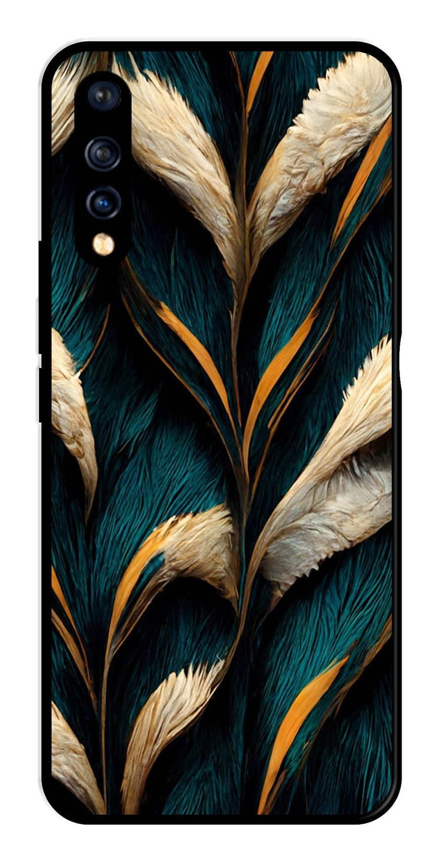 Feathers Metal Mobile Case for Vivo S1   (Design No -30)