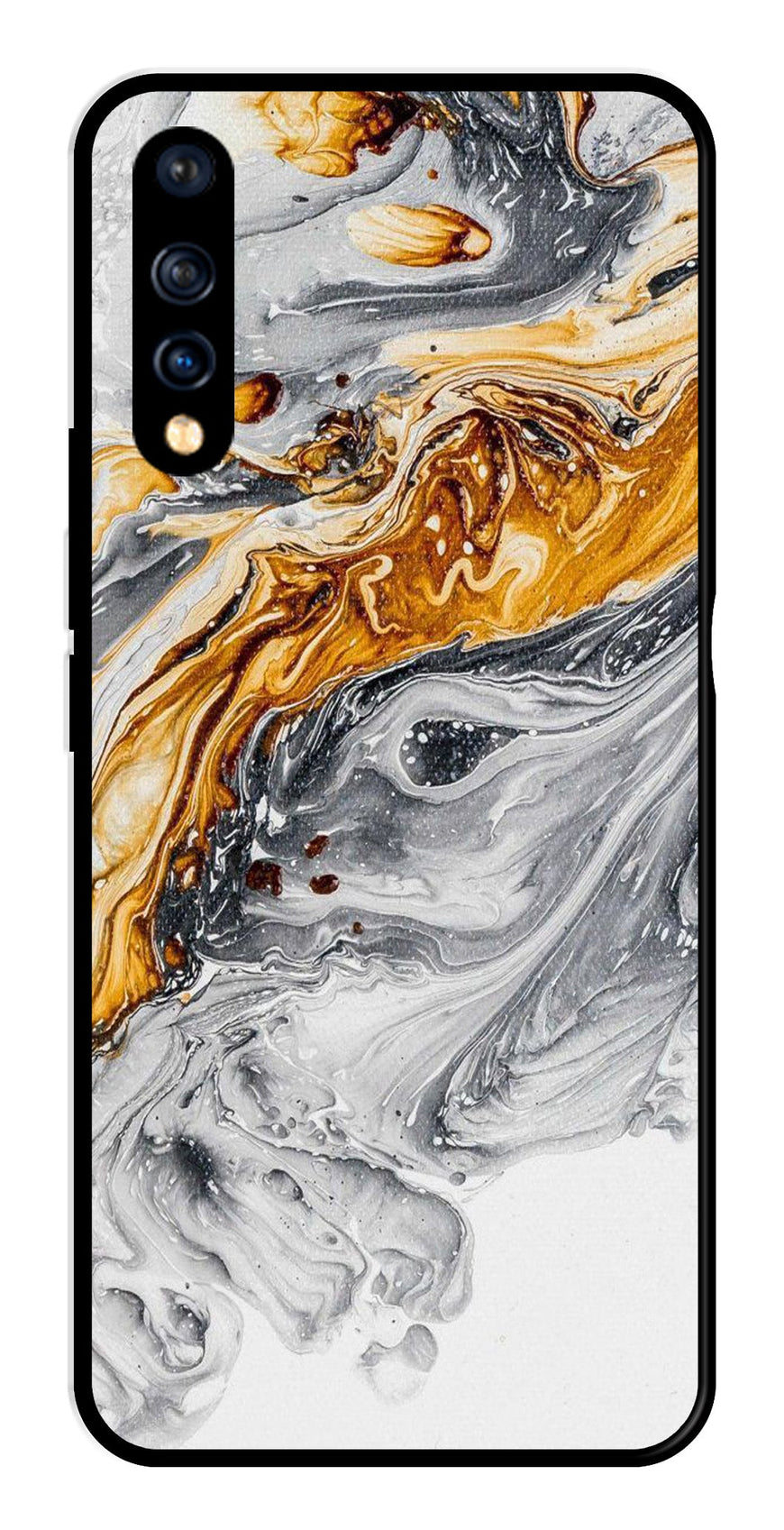 Marble Pattern Metal Mobile Case for Vivo S1   (Design No -36)
