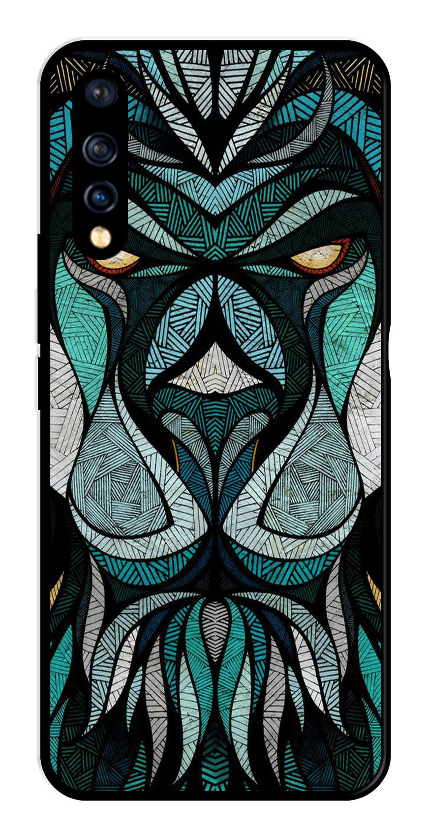 Lion Pattern Metal Mobile Case for Vivo S1   (Design No -40)