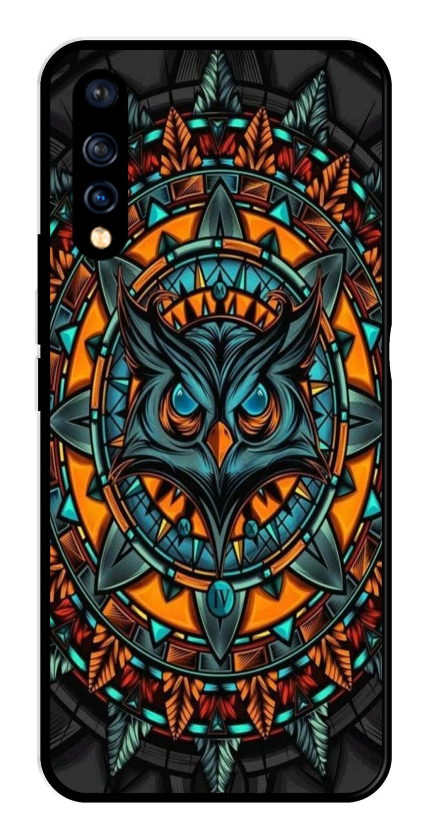 Owl Pattern Metal Mobile Case for Vivo S1   (Design No -42)