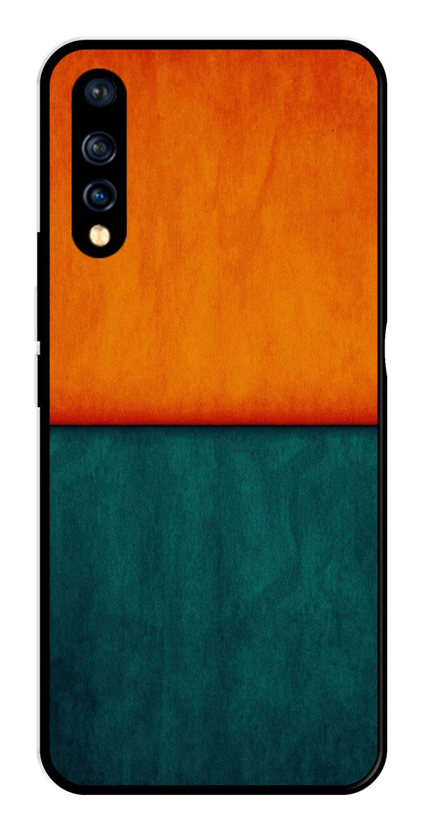 Orange Green Pattern Metal Mobile Case for Vivo S1   (Design No -45)