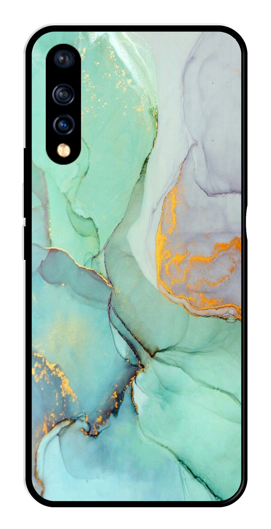 Marble Design Metal Mobile Case for Vivo S1   (Design No -46)