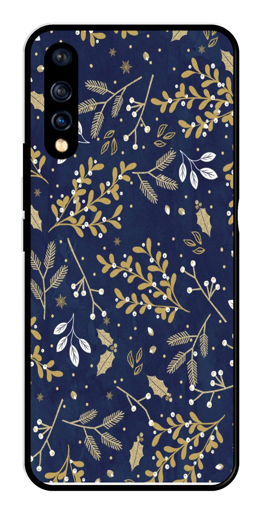 Floral Pattern  Metal Mobile Case for Vivo S1   (Design No -52)