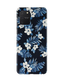 White flowers Blue Background2 Mobile Back Case for Samsung Galaxy S10 Lite (Design - 15)
