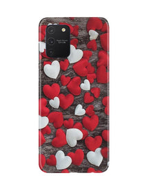 Red White Hearts Mobile Back Case for Samsung Galaxy S10 Lite  (Design - 105)