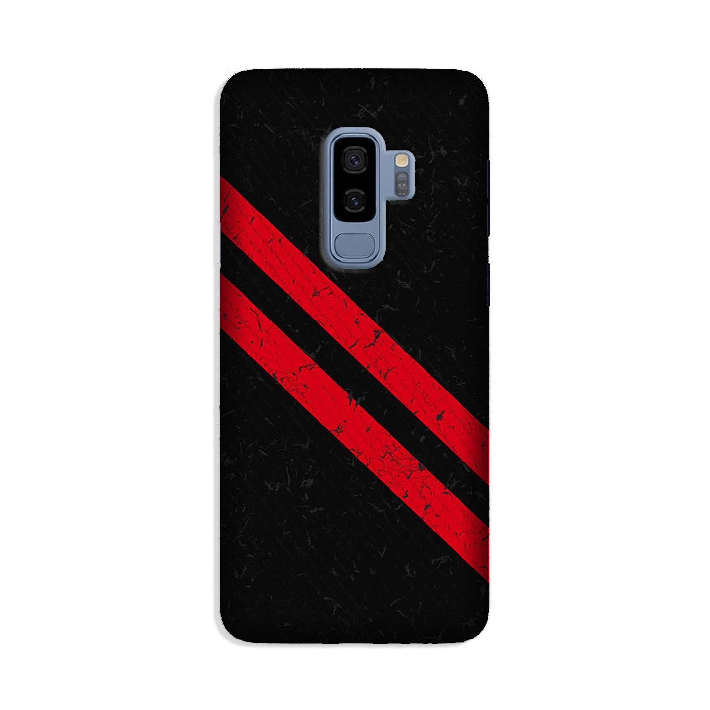Black Red Pattern Mobile Back Case for Galaxy S9 Plus  (Design - 373)